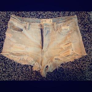 A&F high rise jean shorts size 2